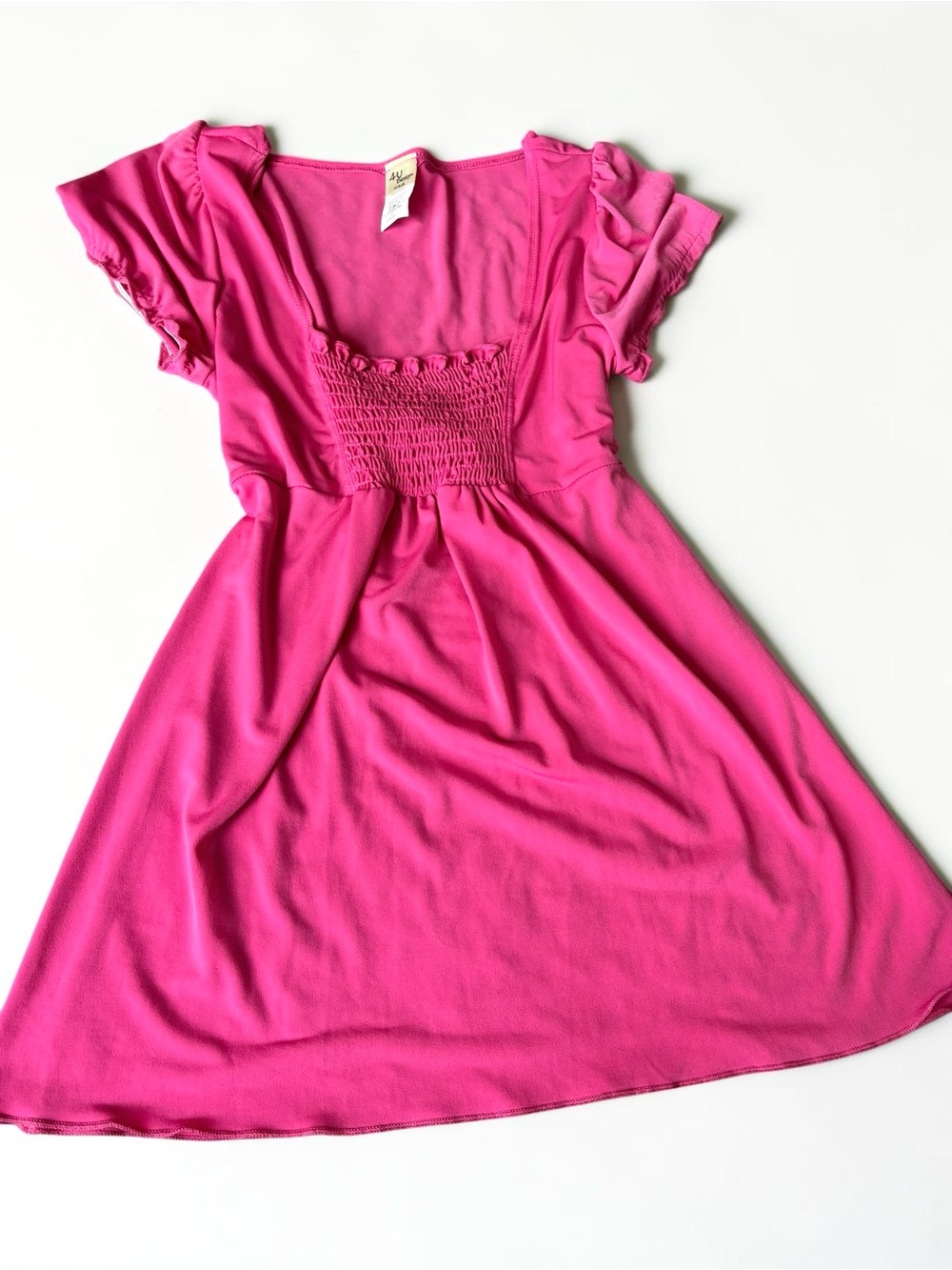 Y2K Coquette Babydoll Top Pink Must Have Smocked Tie-Back Bow S
